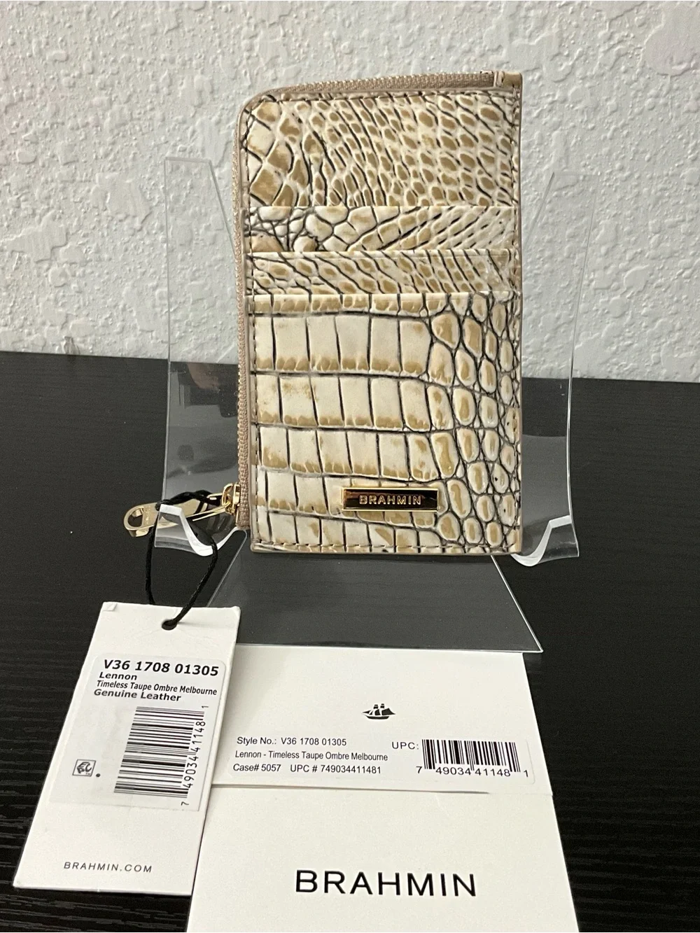 Brahmin Lennon TIMELESS TAUPE MELBOURNE Card / Coin Wallet